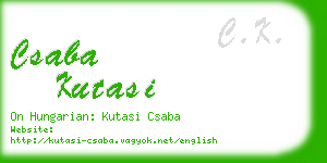 csaba kutasi business card